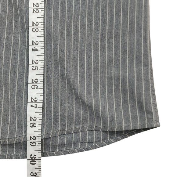 Hugo Boss Shirt Mens Large Gray Cotton Striped Long Sleeve Button Up Work Office - Picture 10 of 12